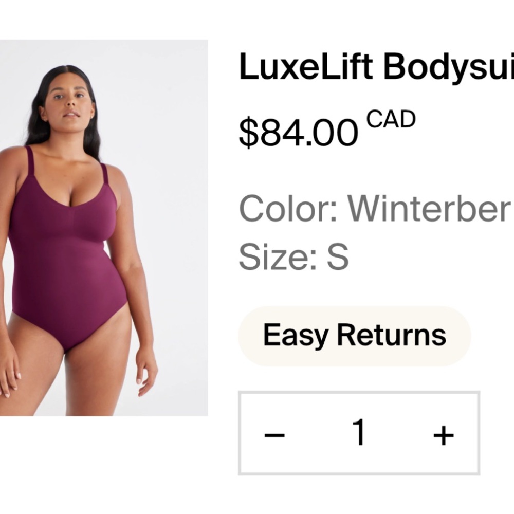 KNIX LuxeLift Bodysuit in Winterberry
